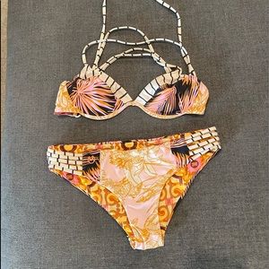 Maaji Reversible Tropical Print Bikini Set In Caribbean caruba